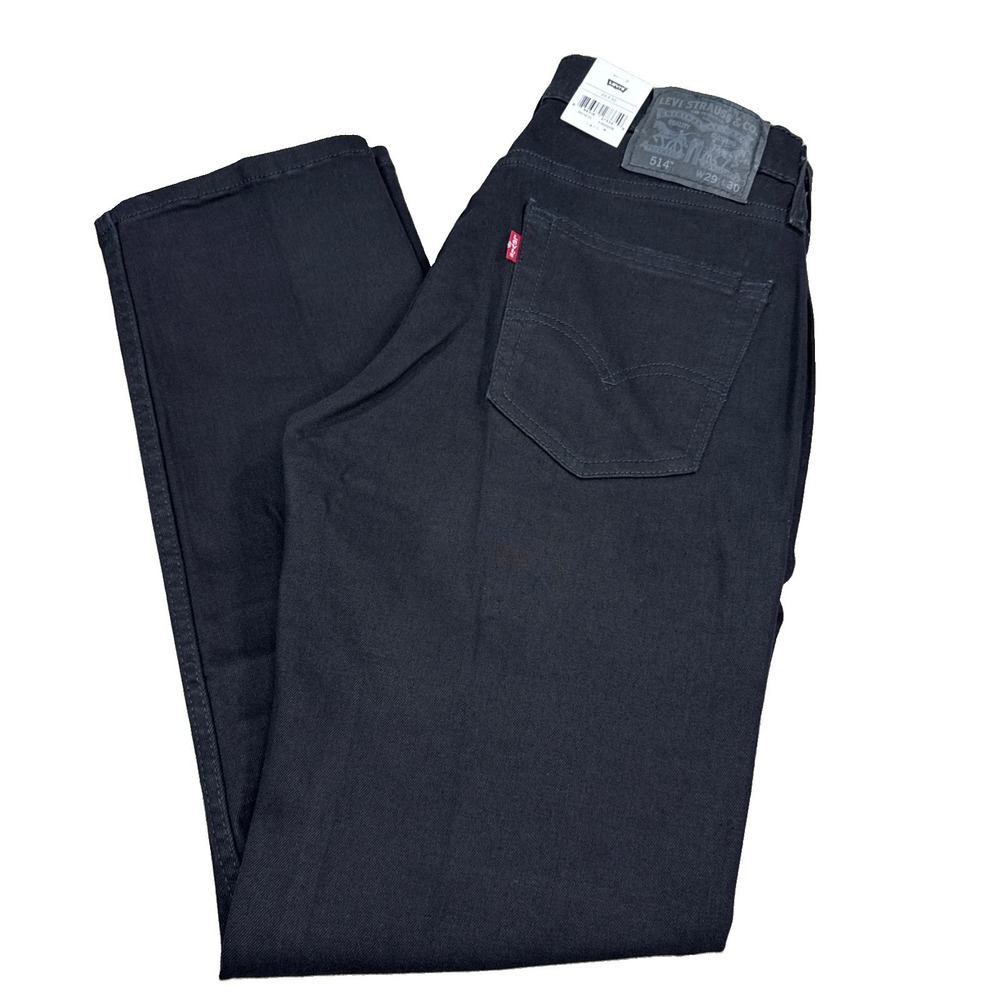 Levi's 514 Jeans Men's 29X30 Black Denim Straight Fit Flex Performance NWT